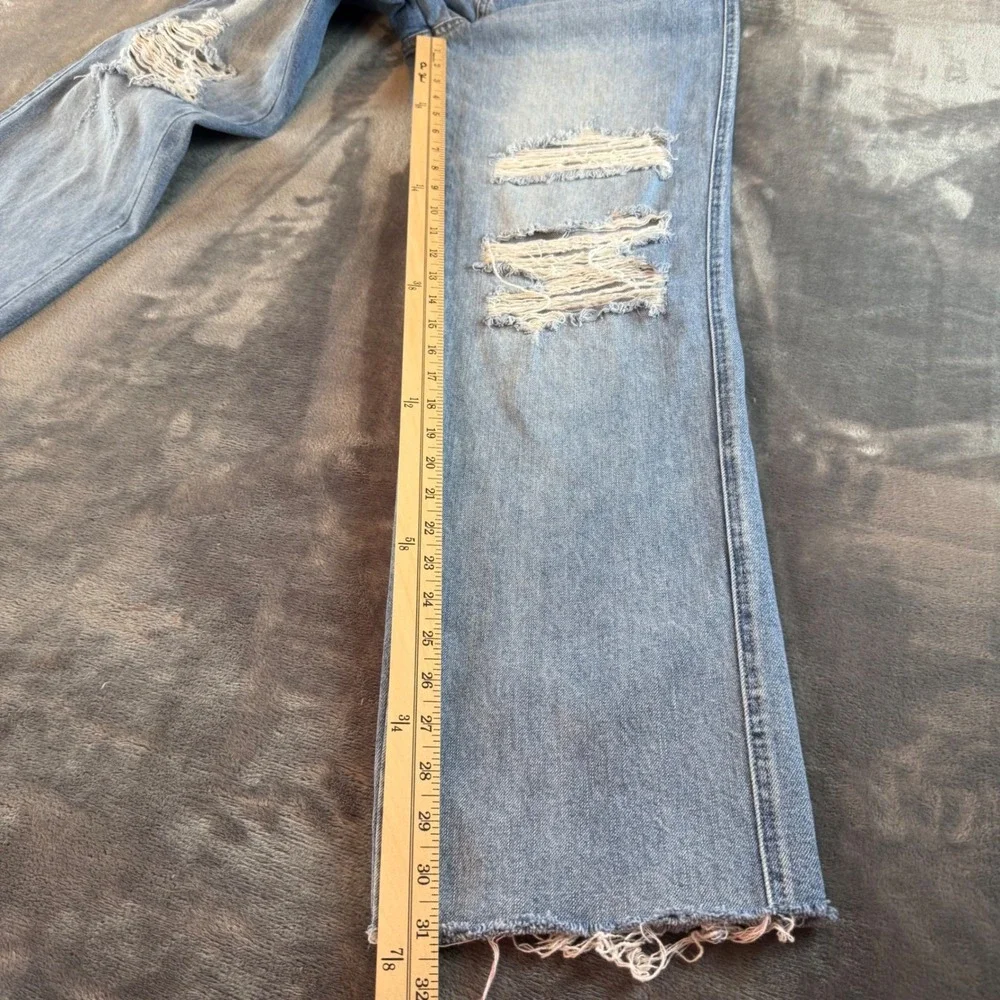 Judy Blue 90's Straight Distressed High Rise Jeans‎ Size 5/27 Actual Waist 30